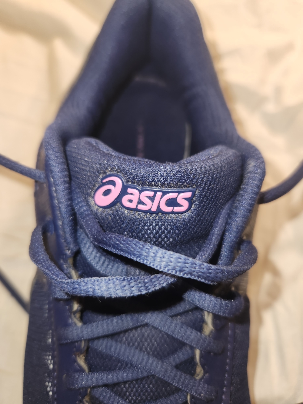 Asics Gel Quickwalk 3 Navy Blue Sneakers with Pink Logo Detail Women 9